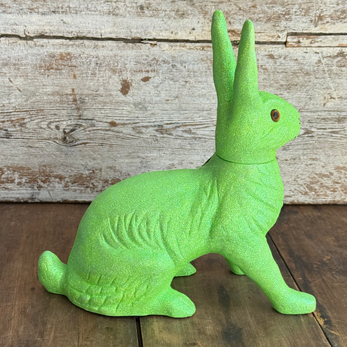 Ino Schaller Extra-Large Glitter Bunny Candy Container in Green