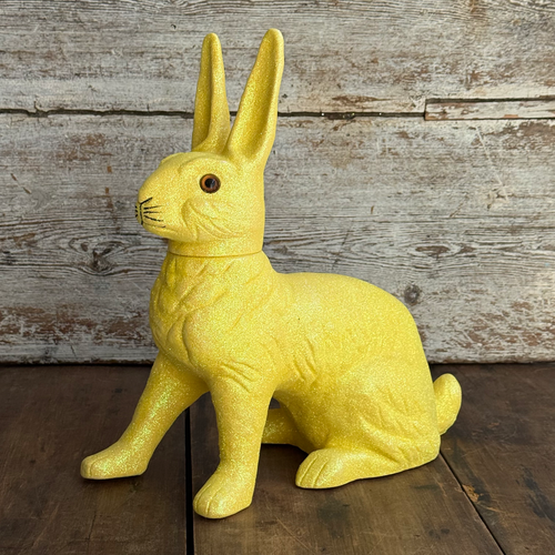 Ino Schaller Extra-Large Glitter Bunny Candy Container in Yellow