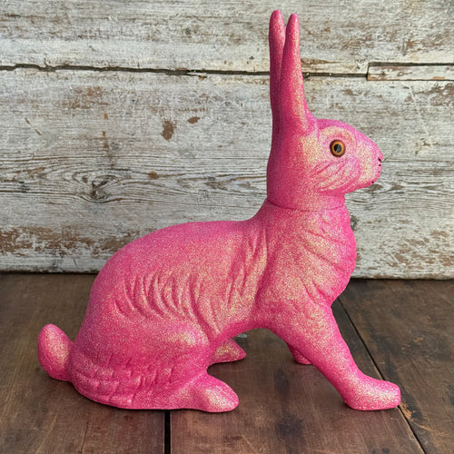 Ino Schaller Extra-Large Glitter Bunny Candy Container in Pink