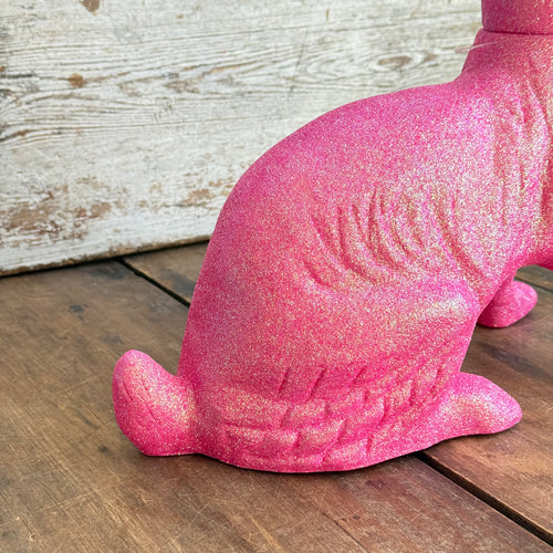 Ino Schaller Extra-Large Glitter Bunny Candy Container in Pink