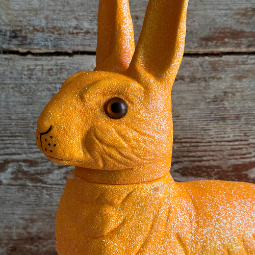 Ino Schaller Extra-Large Glitter Bunny Candy Container in Orange