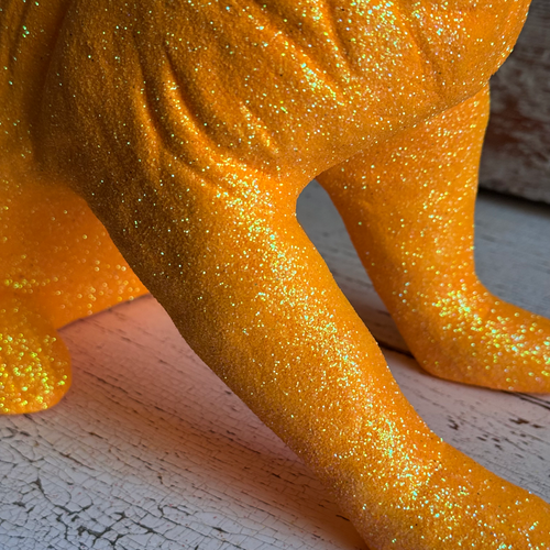 Ino Schaller Extra-Large Glitter Bunny Candy Container in Orange