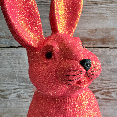 Ino Schaller Extra-Large Standing Glitter Bunny in Pink