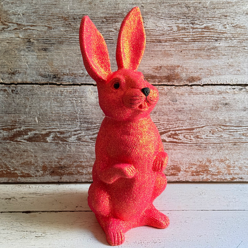 Ino Schaller Extra-Large Standing Glitter Bunny in Pink