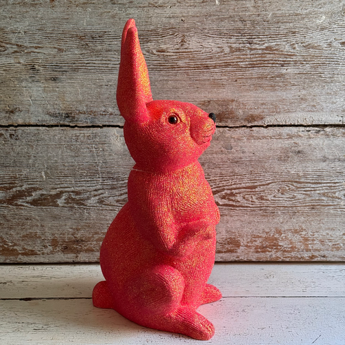 Ino Schaller Extra-Large Standing Glitter Bunny in Pink