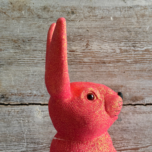 Ino Schaller Extra-Large Standing Glitter Bunny in Pink
