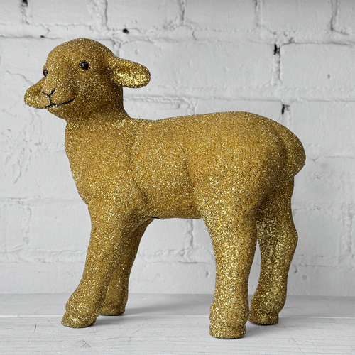 Ino Schaller Standing Glitter Sheep in Gold