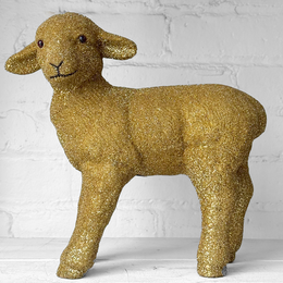 Ino Schaller Standing Glitter Sheep in Gold