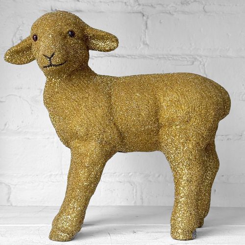 Ino Schaller Standing Glitter Sheep in Gold