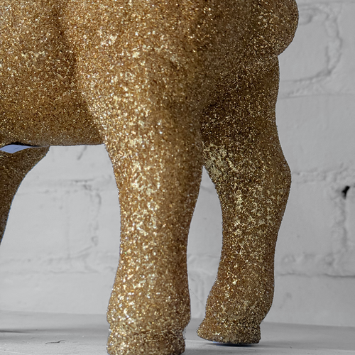 Ino Schaller Standing Glitter Sheep in Gold