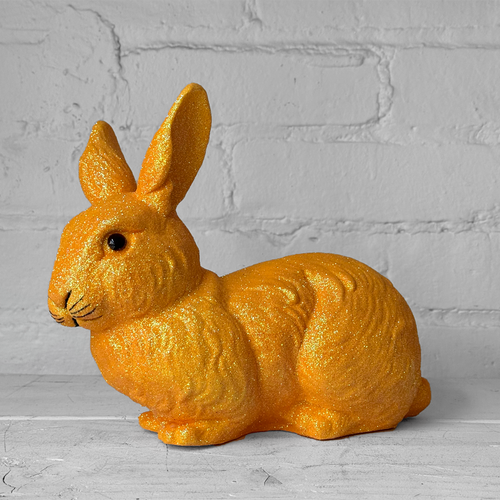 Ino Schaller Medium Lying Glitter Bunny in Orange