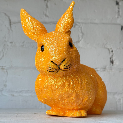 Ino Schaller Medium Lying Glitter Bunny in Orange