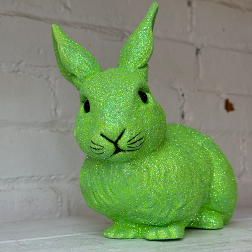 Ino Schaller Medium Lying Glitter Bunny in Green