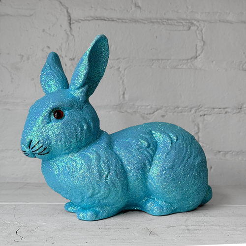 Ino Schaller Medium Lying Glitter Bunny in Light Blue