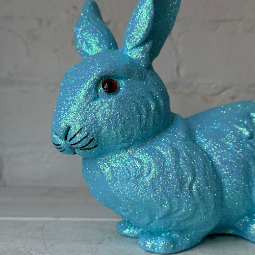 Ino Schaller Medium Lying Glitter Bunny in Light Blue