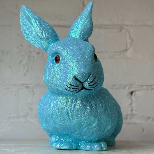 Ino Schaller Medium Lying Glitter Bunny in Light Blue
