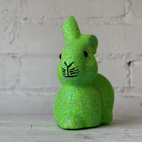 Ino Schaller Lying Glitter Bunny in Green