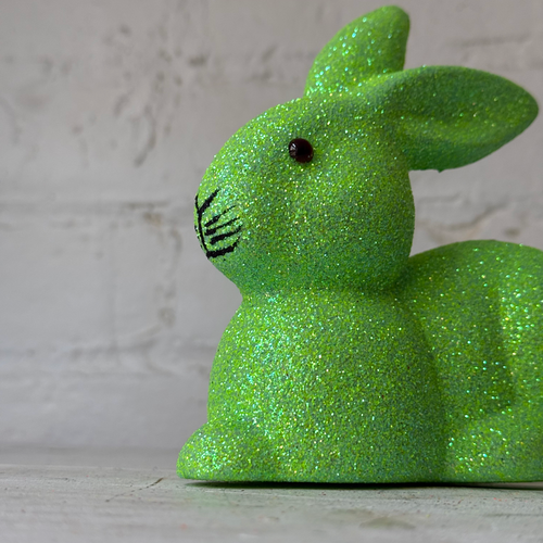 Ino Schaller Lying Glitter Bunny in Green