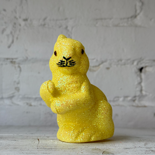 Ino Schaller Extra-Small Sitting Glitter Bunny in Yellow
