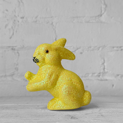 Ino Schaller Extra-Small Sitting Glitter Bunny in Yellow
