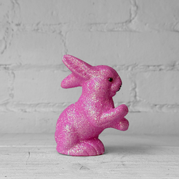 Ino Schaller Extra-Small Sitting Glitter Bunny in Pink