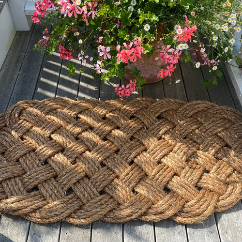 Round Woven Nautical Rope Entry Rug Doormat
