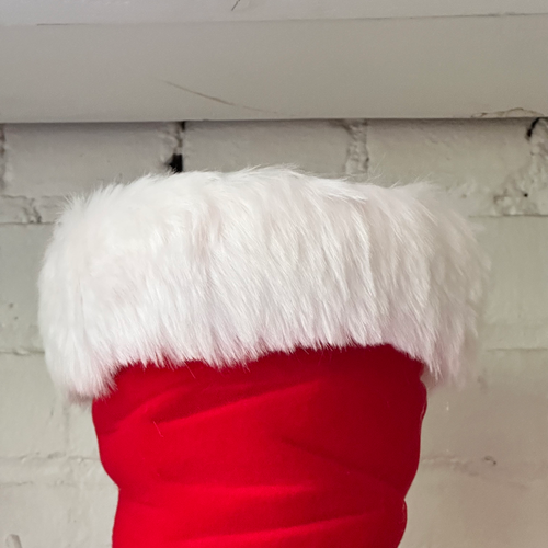 4.5" H Small Flocked Santa's Red Boot Bucket