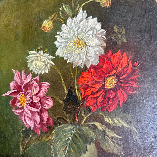 19th Century Oval Dutch Floral Painting