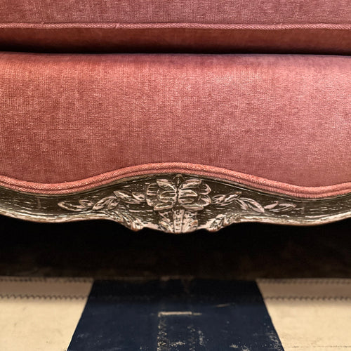 19th Century French Daybed Upholstered in John Derian for Cisco Brothers "Velluto Rose"