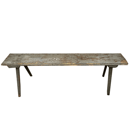 Antique Painted Plank Board Bench