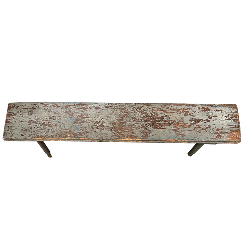 Antique Painted Plank Board Bench