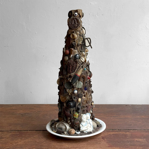 20th-century American Folk Art Memory Ware Bottle