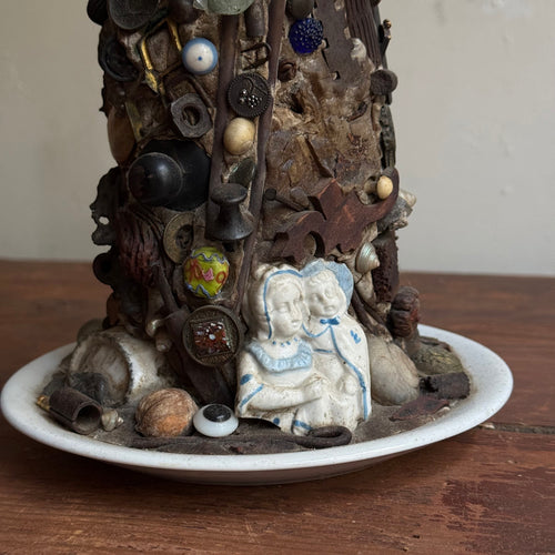 20th-century American Folk Art Memory Ware Bottle