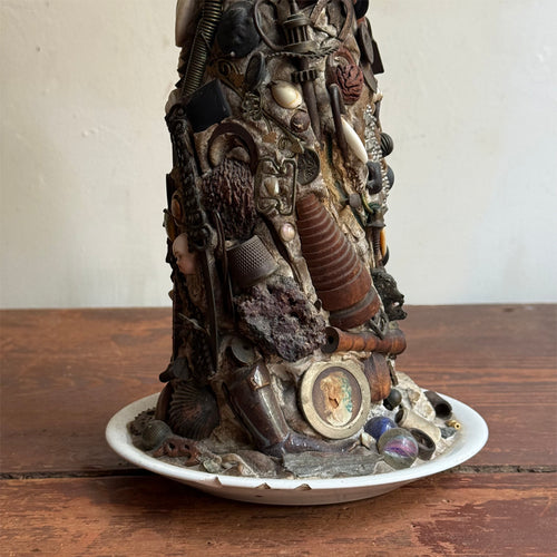 20th-century American Folk Art Memory Ware Bottle