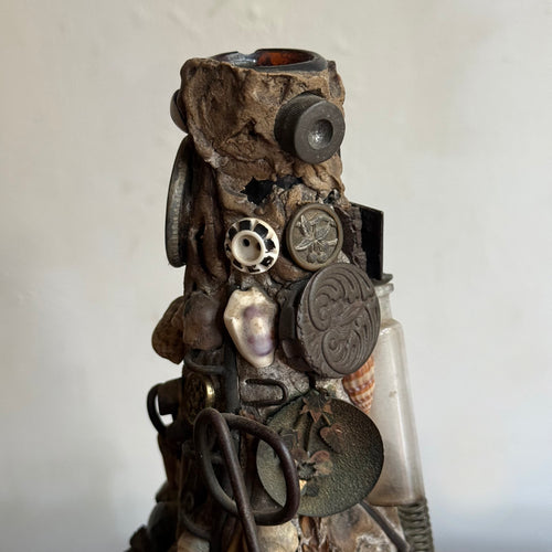 20th-century American Folk Art Memory Ware Bottle