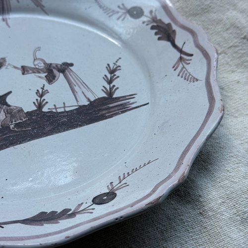 18th-century French Nevers Faience Plate