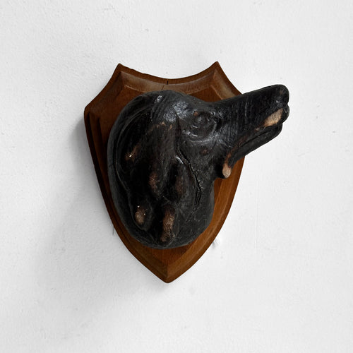 Antique Black Forest Carved Dog Head (D02)