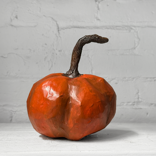 Small Papier-Mâché Pumpkin #1