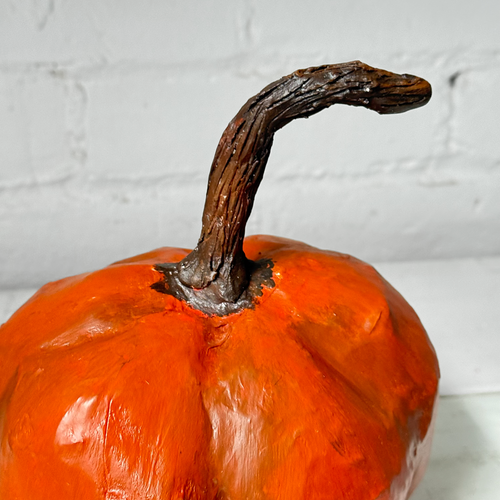 Small Papier-Mâché Pumpkin #1