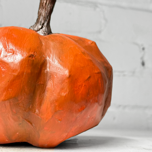 Small Papier-Mâché Pumpkin #1