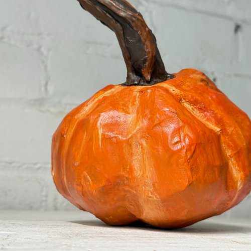 Small Papier-Mâché Pumpkin #2