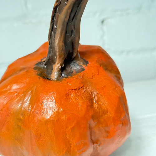 Small Papier-Mâché Pumpkin #3