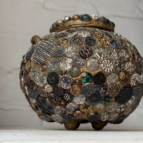 20th-century American Folk Art Button Memory Box