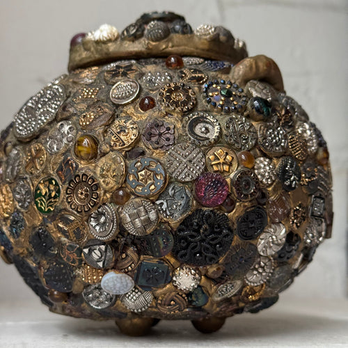 20th-century American Folk Art Button Memory Box