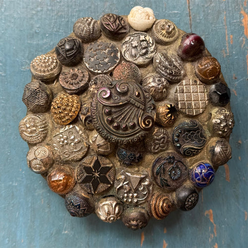 20th-century American Folk Art Button Memory Box