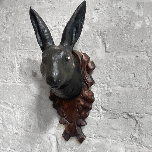 Black Forest Carved Rabbit Head (B52)