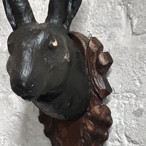 Black Forest Carved Rabbit Head (B52)