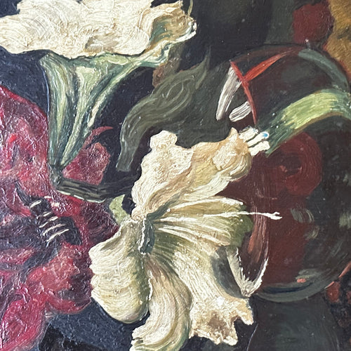 Early 20th Century Dutch Amaryllis Still Life Painting
