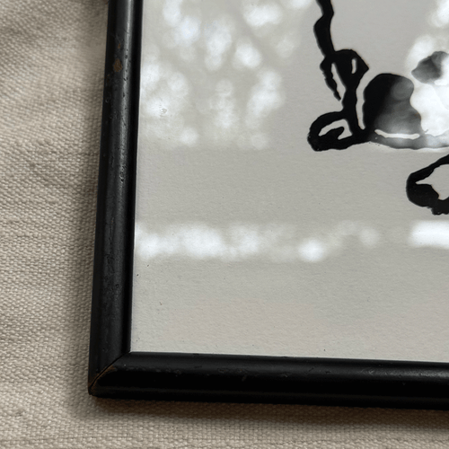 Hugo Guinness "Mark's Dog" Linocut in a Vintage Frame