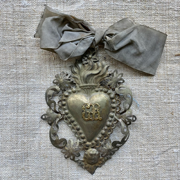 19th Century Italian Ex-Voto Sacred Silver Heart (No. 29)